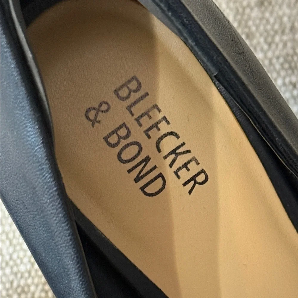 BLEEKER AND BOND Celeste Classic Black Leather Heels Pumps Size 8